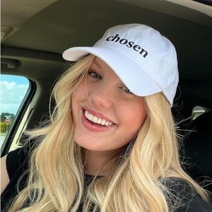 Chosen Embroidered Hat in White Christian Apparel Cap